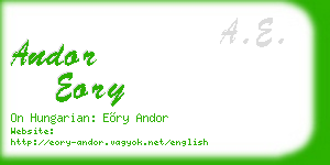 andor eory business card